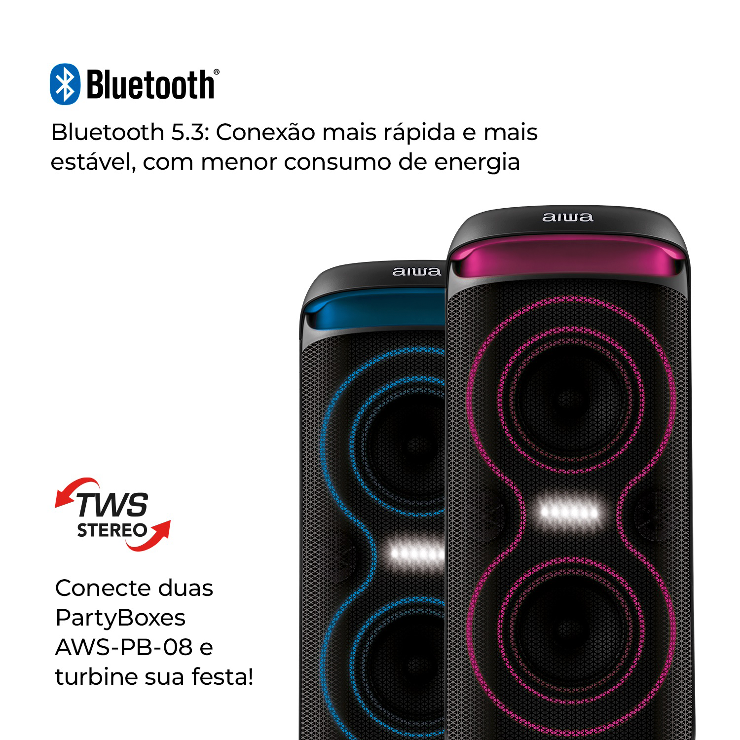 Caixa De Som Amplificada Party Box Aiwa Aws-pb-08 Bluetooth Caixa De Som Amplificada Party Box Aiwa Aws-pb-08 Bluetooth